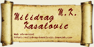 Milidrag Kasalović vizit kartica